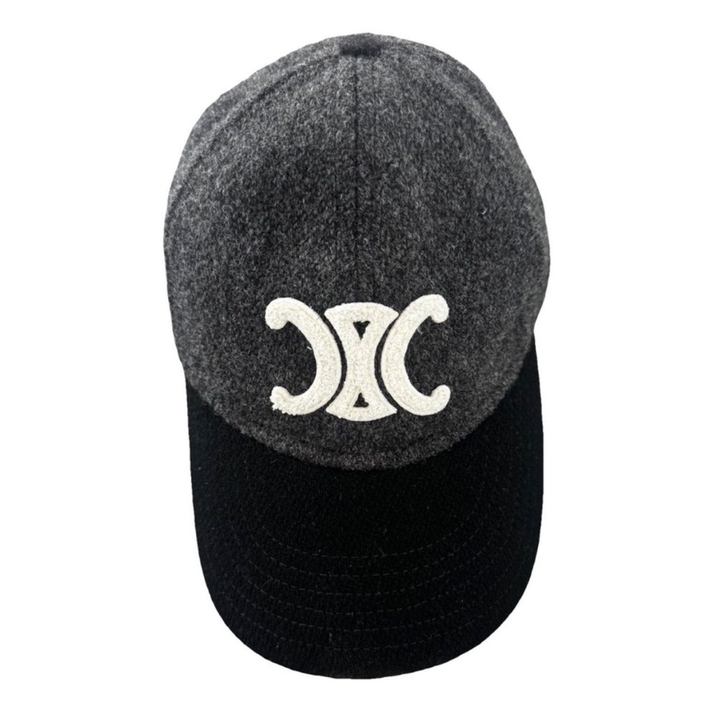 Celine Black and Gray Cap with White Tag